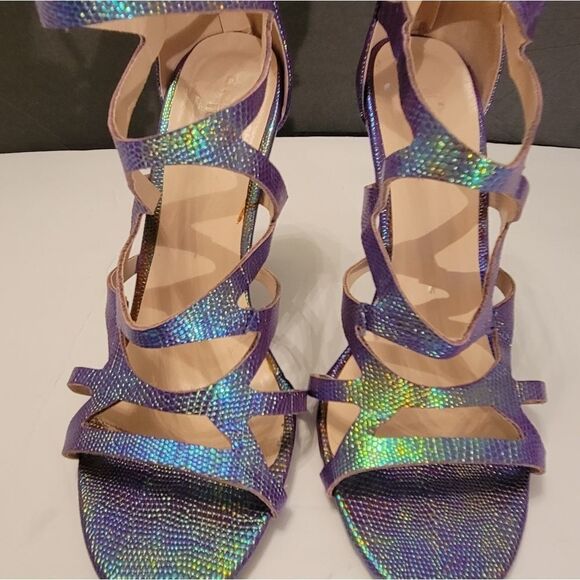 CHARLOTTE RUSSE OPEN TOE BLACK ZIPPER STILETTOS SANDAL - Picture 16 of 16